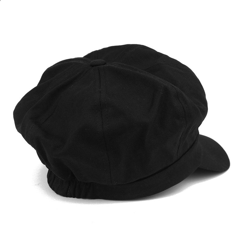 Armycrew Women's Lightweight 100% Cotton Soft Fit Newsboy Cap with Elastic Back - Black - Image 3